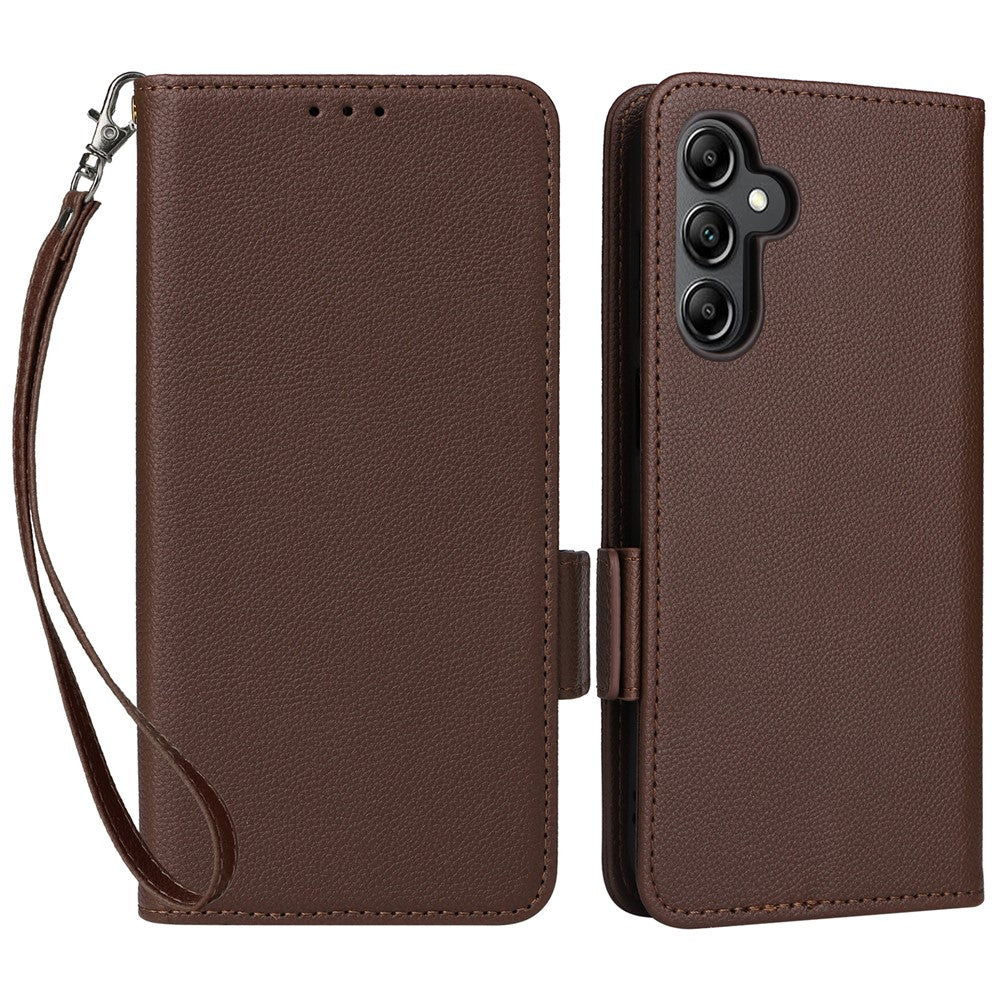 Samsung Galaxy A15 4G / 5G Plånboksfodral PU-läder Litchitextur mobilstativ
