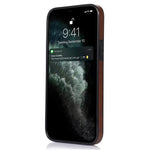 Til iPhone 12 / 12 Pro 6.1 tommer mobiltelefonetui Retro PU-læder+TPU-cover med udtrækkelig remstøtte
