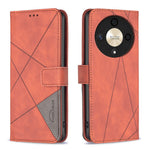 BINFEN COLOR For Honor X9b 5G / Magic6 Lite 5G Phone Cases Wallet Stand Geometry Imprint Leather Cover