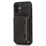 For iPhone 11 Cell Phone Case Tri-fold Wallet Drop-proof PU Leather+TPU Kickstand Back Cover