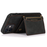 For iPhone 11 Cell Phone Case Tri-fold Wallet Drop-proof PU Leather+TPU Kickstand Back Cover
