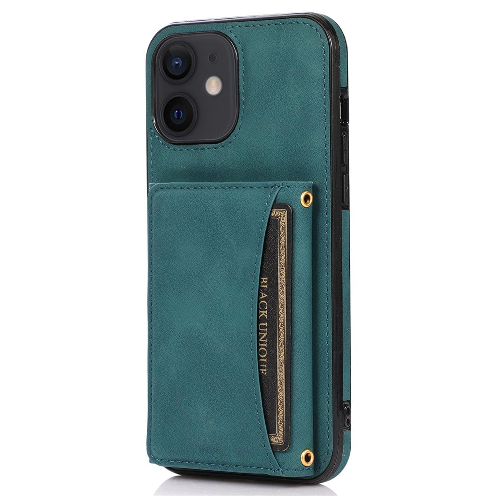 For iPhone 11 Cell Phone Case Tri-fold Wallet Drop-proof PU Leather+TPU Kickstand Back Cover