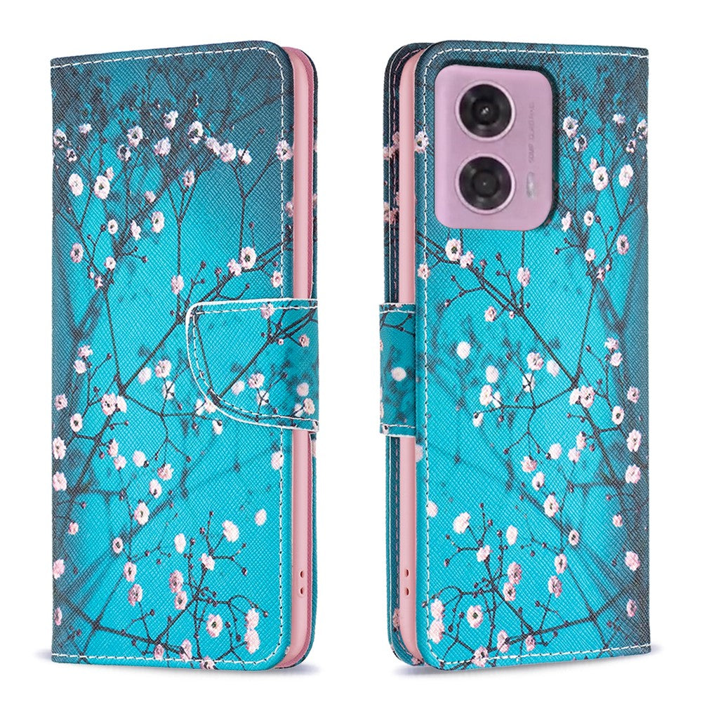 For Motorola Moto G45 5G / G34 5G Flip Leather Wallet Case Card Holder Pattern Phone Cover
