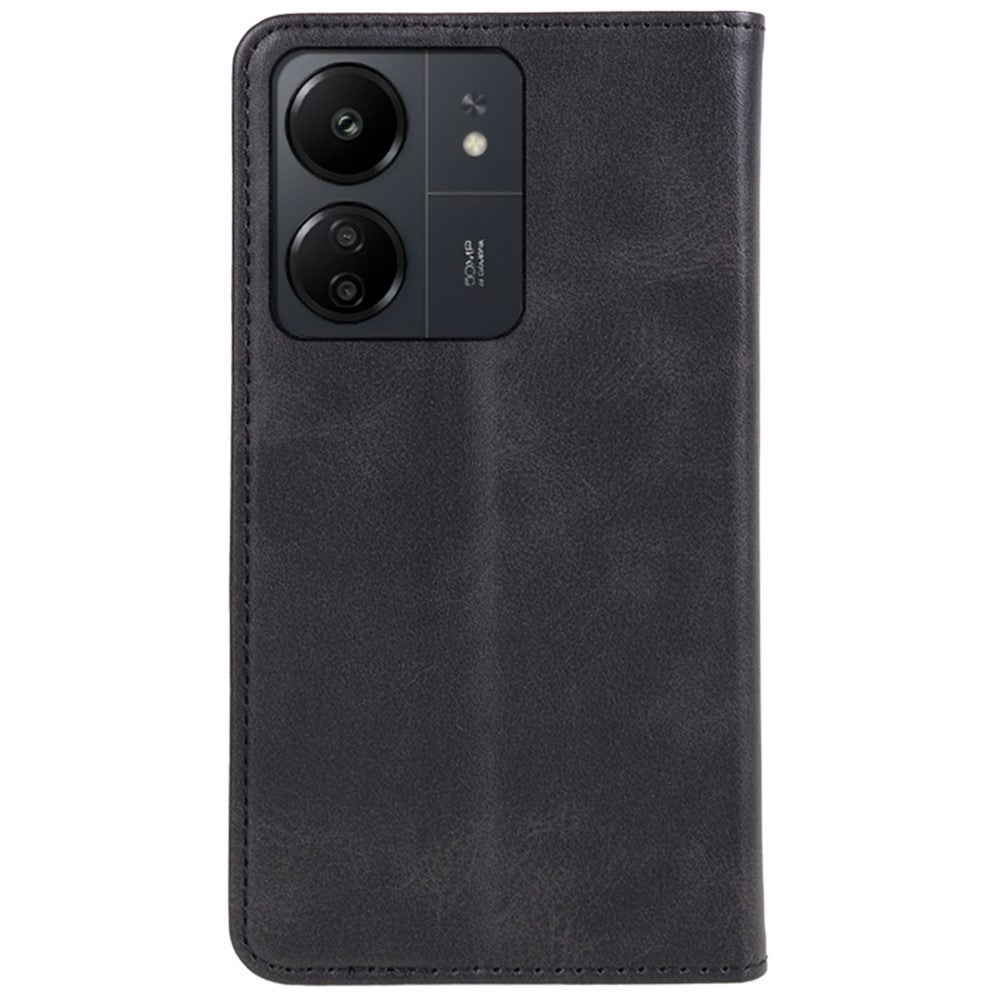 For Xiaomi Redmi 13C 4G / Poco C65 4G Cell Phone Case Calf Texture PU Leather Stand Anti-drop Cover