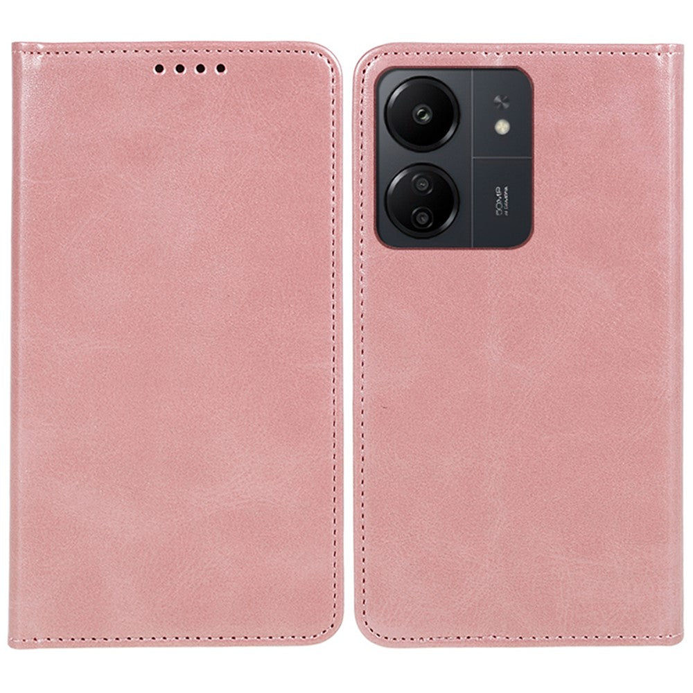 For Xiaomi Redmi 13C 4G / Poco C65 4G Cell Phone Case Calf Texture PU Leather Stand Anti-drop Cover