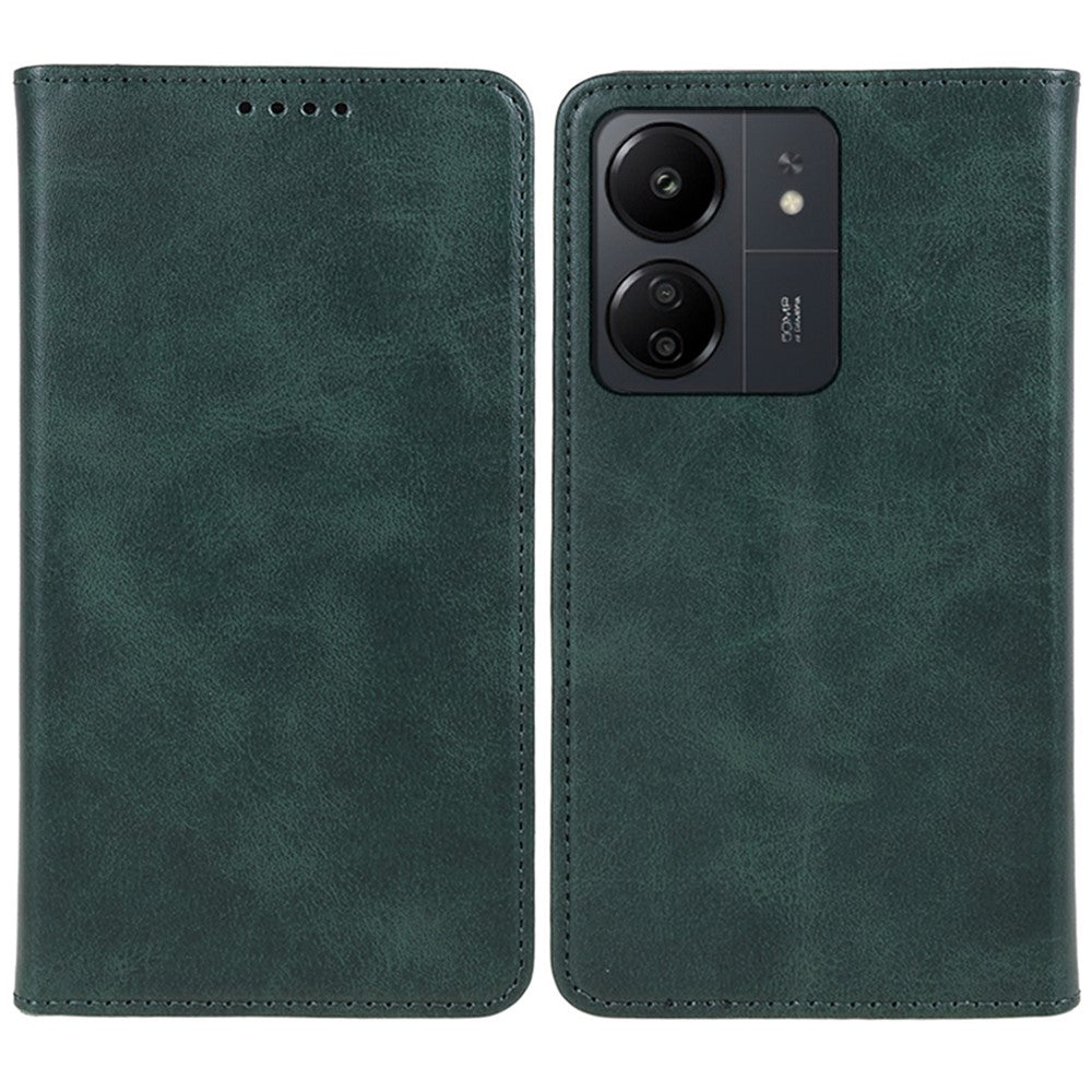 For Xiaomi Redmi 13C 4G / Poco C65 4G Cell Phone Case Calf Texture PU Leather Stand Anti-drop Cover