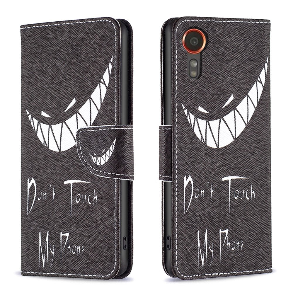 För Samsung Galaxy Xcover7 Plånboksfodral Folio PU-lädermönstrat skydd