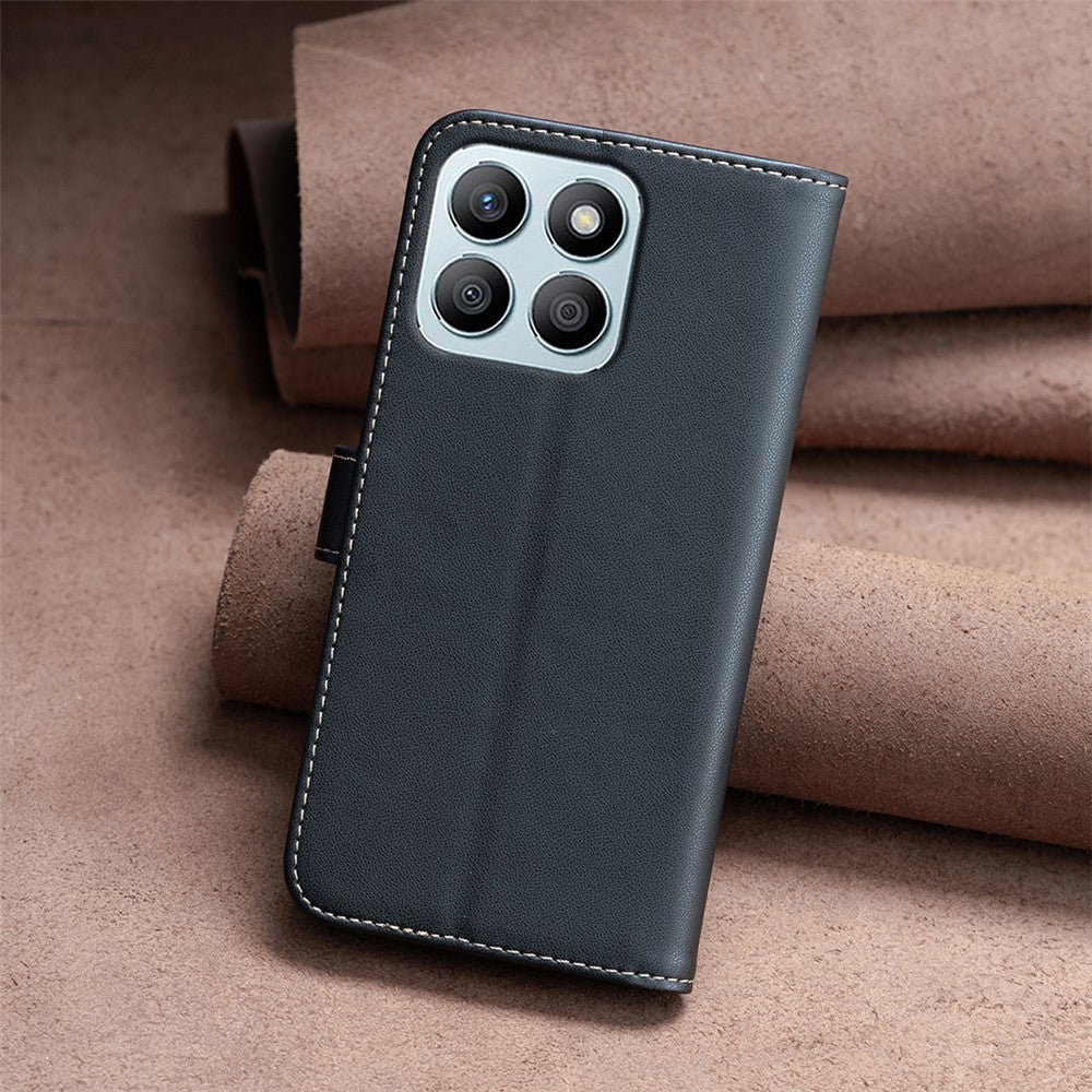 BINFEN COLOR BF17 For Honor X8b 4G Leather Phone Case Cover with Wallet Stand