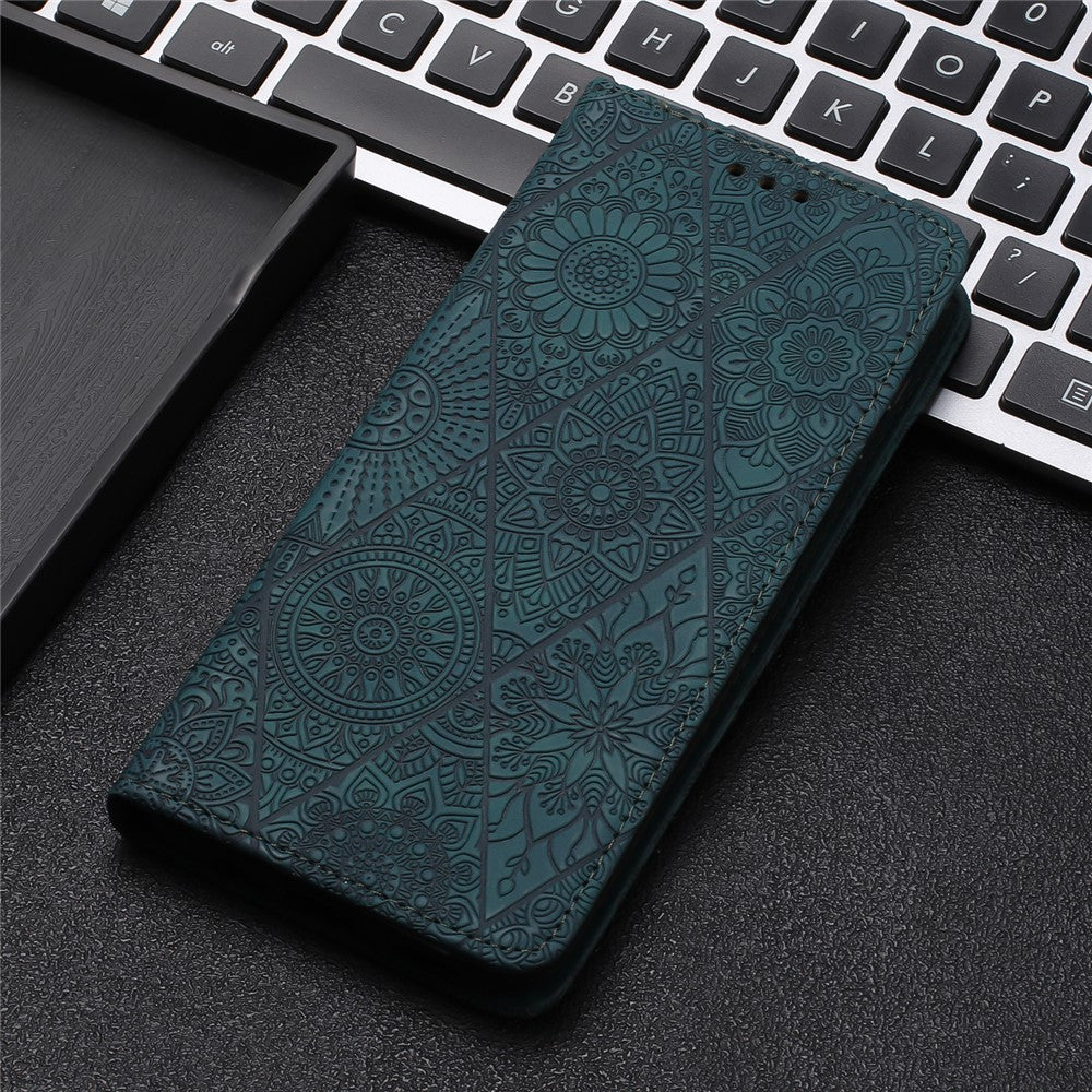 Samsung Galaxy A35 5G Magnetiskt mobilskal Präglat PU Läder Plånboksfodral
