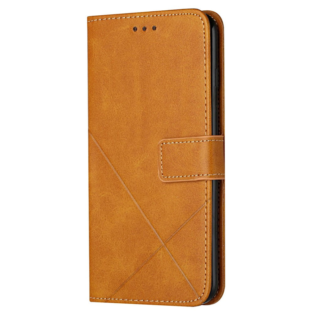 Til Samsung Galaxy A55 5G Etui Læder Ensfarvet Præget Cover med Håndledsrem