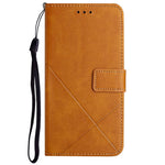 Til Samsung Galaxy A55 5G Etui Læder Ensfarvet Præget Cover med Håndledsrem