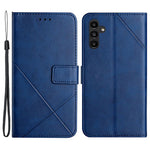Til Samsung Galaxy A55 5G Etui Læder Ensfarvet Præget Cover med Håndledsrem