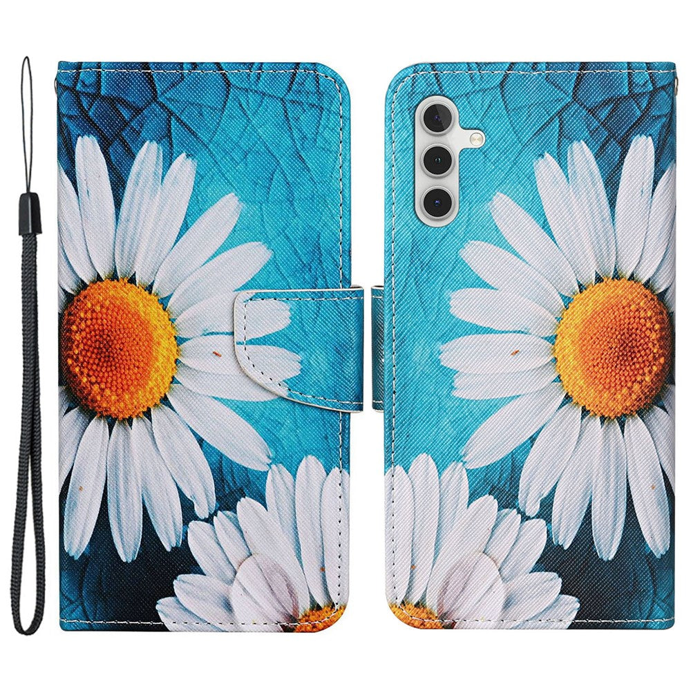 Til Samsung Galaxy A35 5G Etui i Krydsstruktur PU-læder med Håndrem