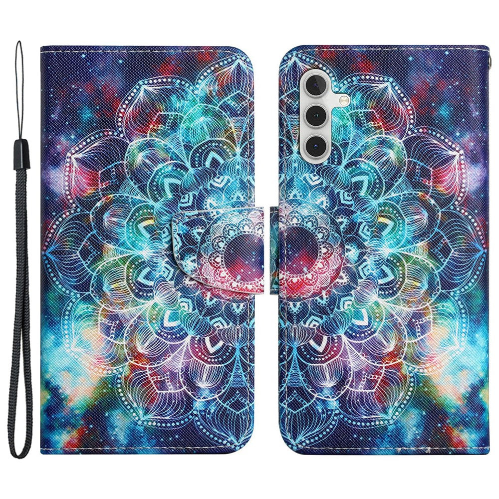 Til Samsung Galaxy A35 5G Etui i Krydsstruktur PU-læder med Håndrem