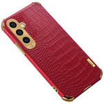 For Samsung Galaxy A05s 4G Case Crocodile Texture Electroplated Leather+TPU Phone Protection Cover