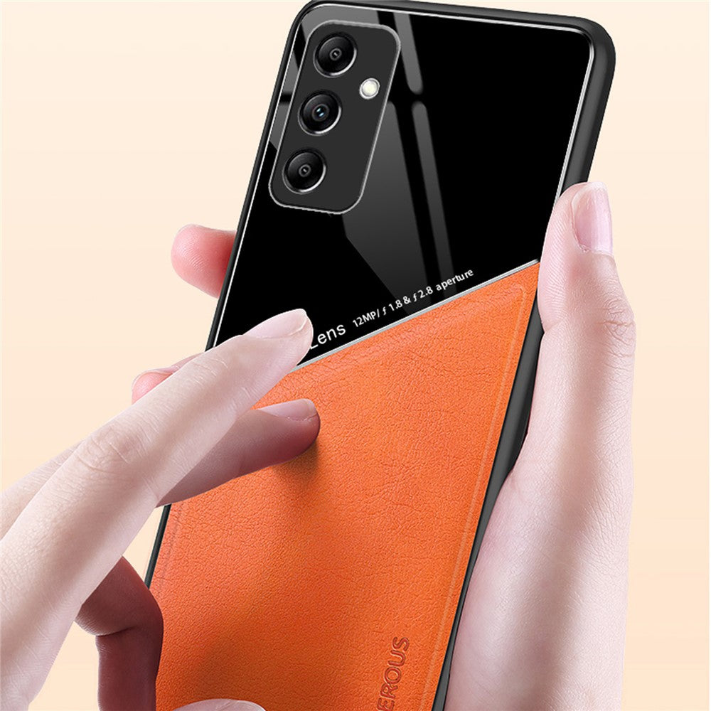 Bagcover til Samsung Galaxy A05s 4G Magnetisk Bilholder Telefonbeskyttelse PU+TPU+PC Cover