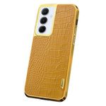 For Samsung Galaxy A55 5G Cell Phone Case Crocodile Texture Electroplated TPU+PU Anti-scratch Cover