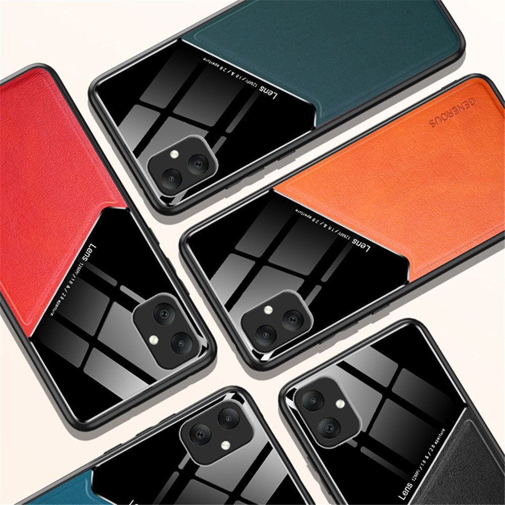 For Samsung Galaxy A05 4G Case PU+TPU+PC Magnetic Car Mount Phone Cover