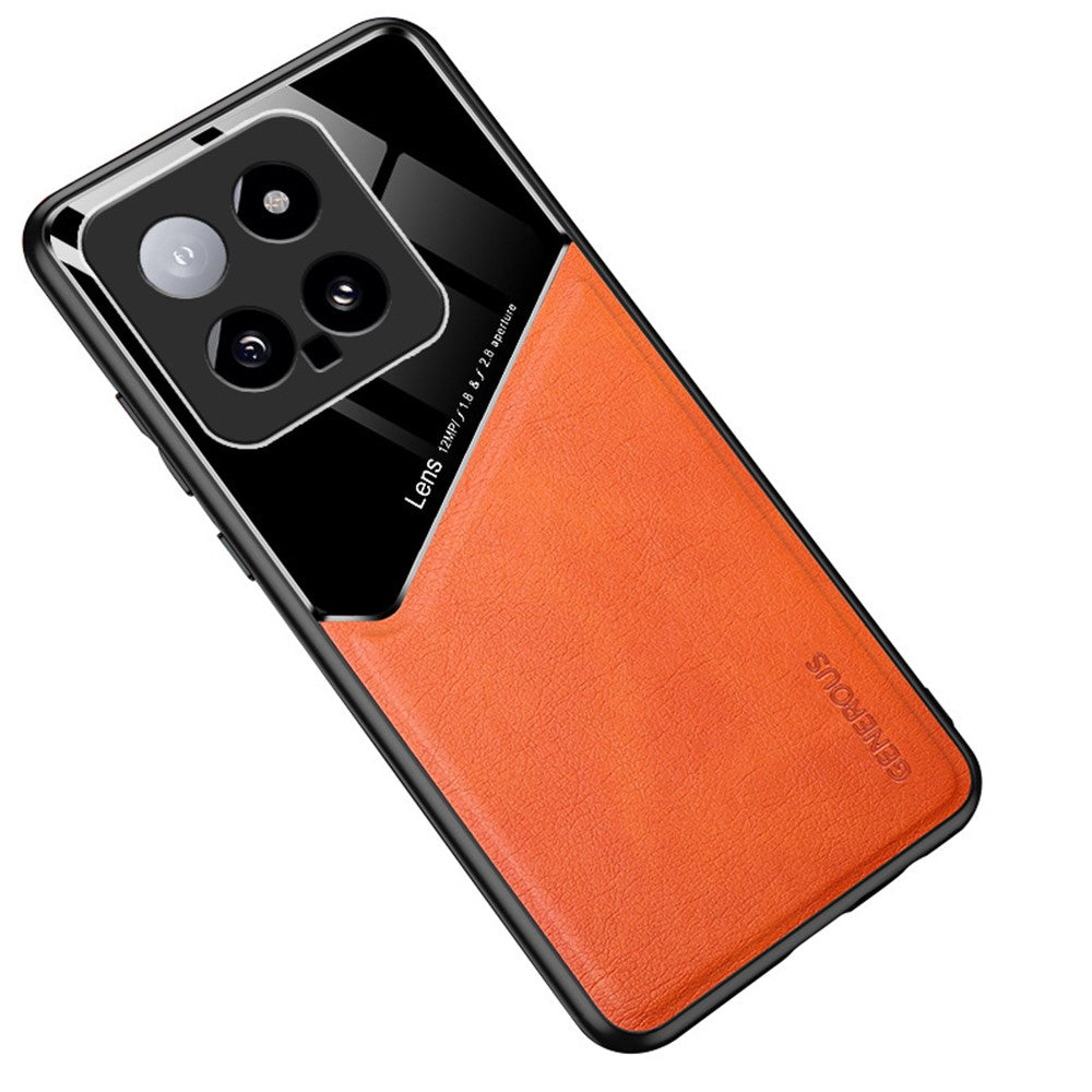 Xiaomi 14 Mobilskal Fallskyddande PU+TPU+PC Magnetiskt Bilfäste Baksida