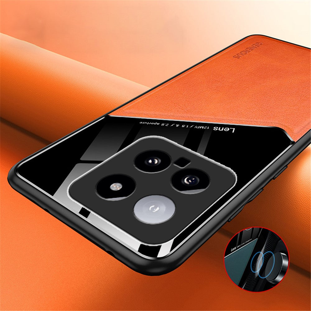 Xiaomi 14 Mobilskal Fallskyddande PU+TPU+PC Magnetiskt Bilfäste Baksida