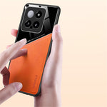 Xiaomi 14 Mobilskal Fallskyddande PU+TPU+PC Magnetiskt Bilfäste Baksida