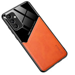 For Samsung Galaxy A35 5G Cell Phone Case Magnetic Car Mount PU+TPU+PC Drop-proof Cover