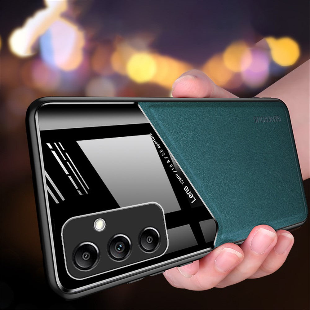 For Samsung Galaxy A35 5G Cell Phone Case Magnetic Car Mount PU+TPU+PC Drop-proof Cover