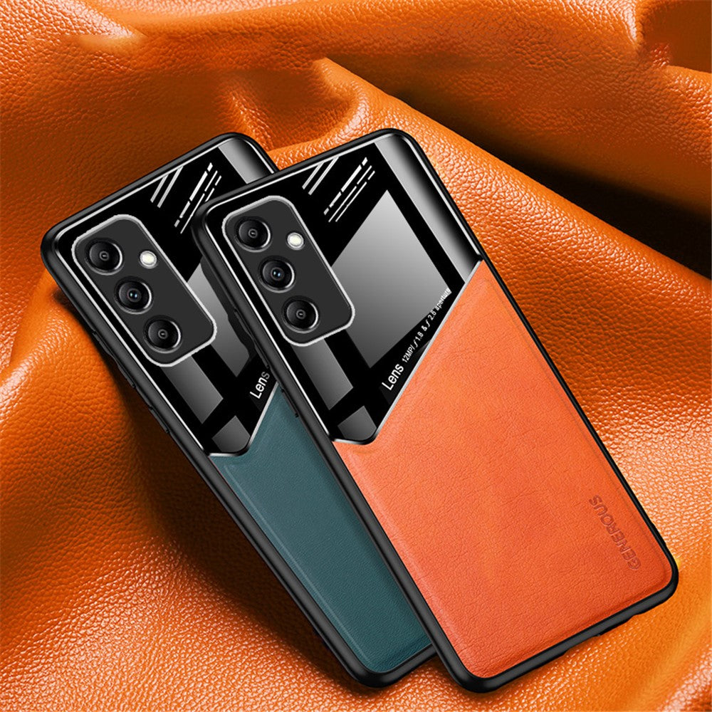 For Samsung Galaxy A35 5G Cell Phone Case Magnetic Car Mount PU+TPU+PC Drop-proof Cover
