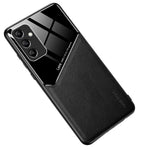 For Samsung Galaxy A35 5G Cell Phone Case Magnetic Car Mount PU+TPU+PC Drop-proof Cover