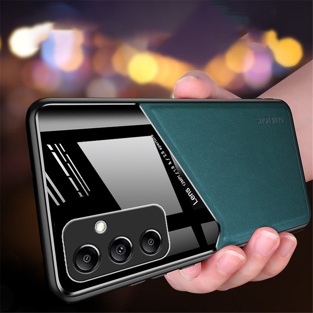 For Samsung Galaxy A15 4G / 5G Case Magnetic Car Mount PU+TPU+PC Mobile Phone Cover