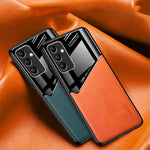 For Samsung Galaxy A15 4G / 5G Case Magnetic Car Mount PU+TPU+PC Mobile Phone Cover