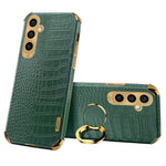 Til Samsung Galaxy A15 4G / 5G Cover Krokodille Tekstur Galvaniseret Telefoncover med Støtteben