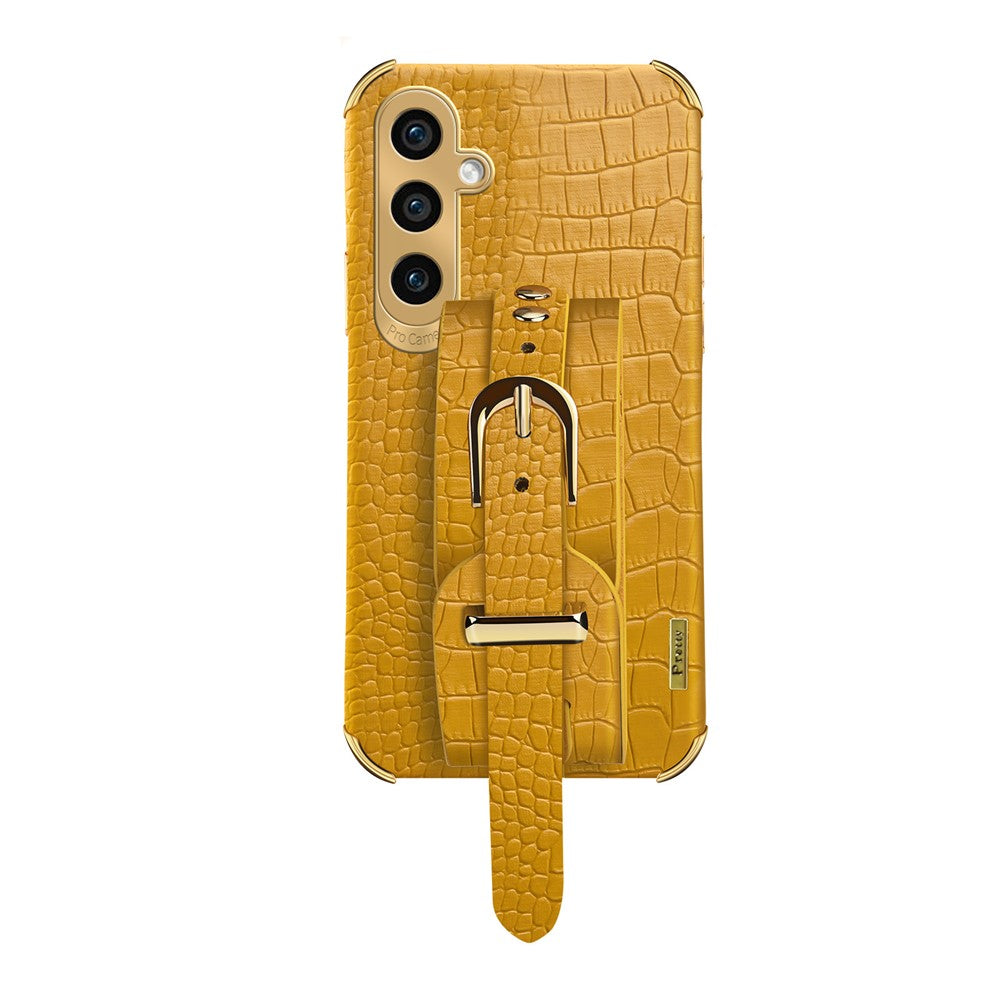 Samsung Galaxy A15 4G / A15 5G Mobilskal Krokodilstruktur Armband Stativ Baksida