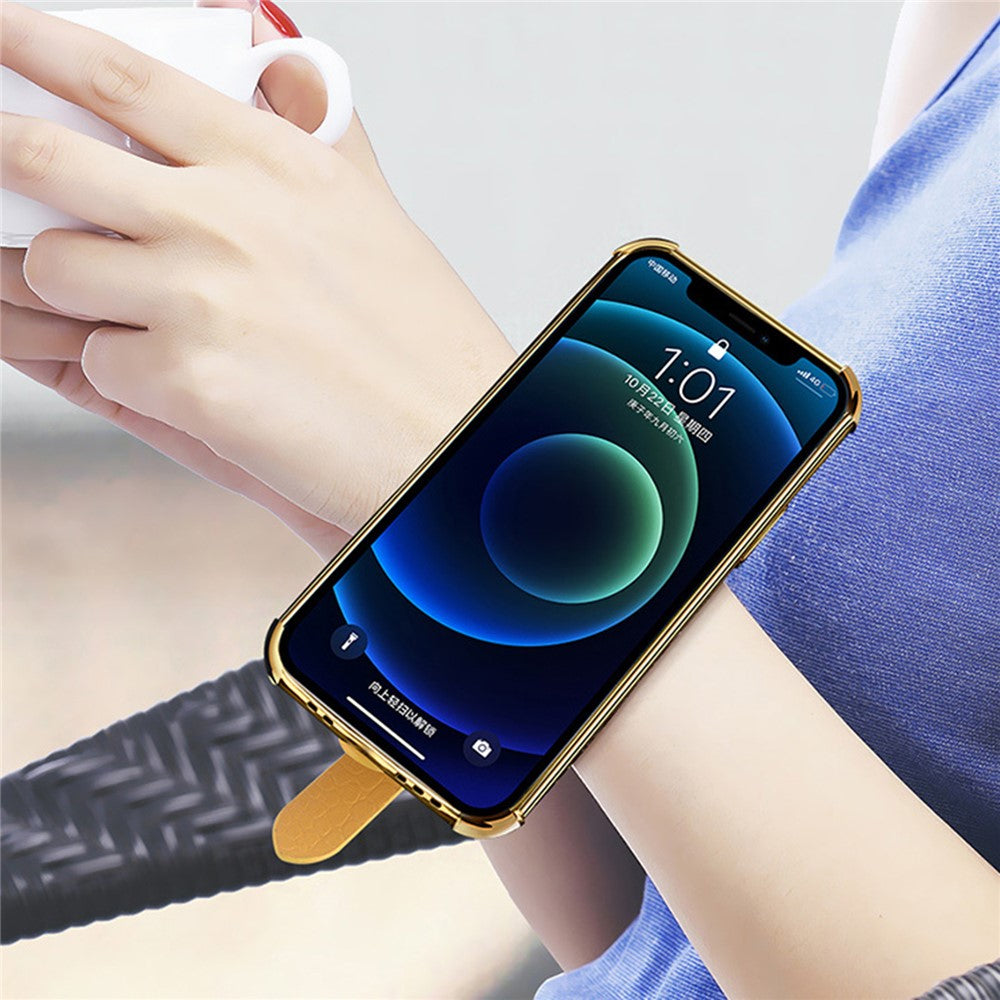 Samsung Galaxy A15 4G / A15 5G Mobilskal Krokodilstruktur Armband Stativ Baksida