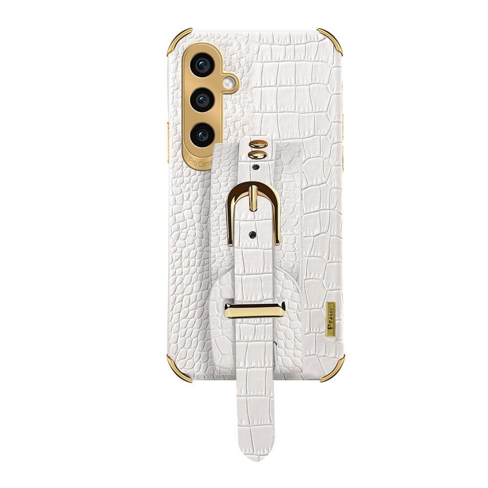 Samsung Galaxy A15 4G / A15 5G Mobilskal Krokodilstruktur Armband Stativ Baksida
