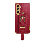 Samsung Galaxy A15 4G / A15 5G Mobilskal Krokodilstruktur Armband Stativ Baksida