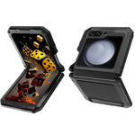 For Samsung Galaxy Z Flip5 5G Shockproof Case Aluminum Alloy + Silicone Kickstand Phone Cover