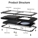 For Samsung Galaxy Z Flip5 5G Shockproof Case Aluminum Alloy + Silicone Kickstand Phone Cover