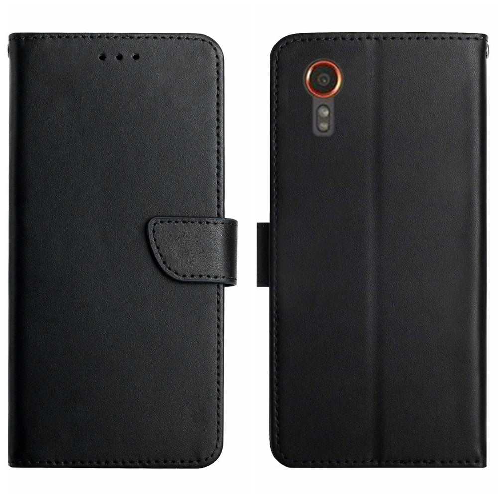 HT02 til Samsung Galaxy Xcover7 ægte koskind-telefonetui, pung-flipcover