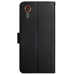 HT02 til Samsung Galaxy Xcover7 ægte koskind-telefonetui, pung-flipcover