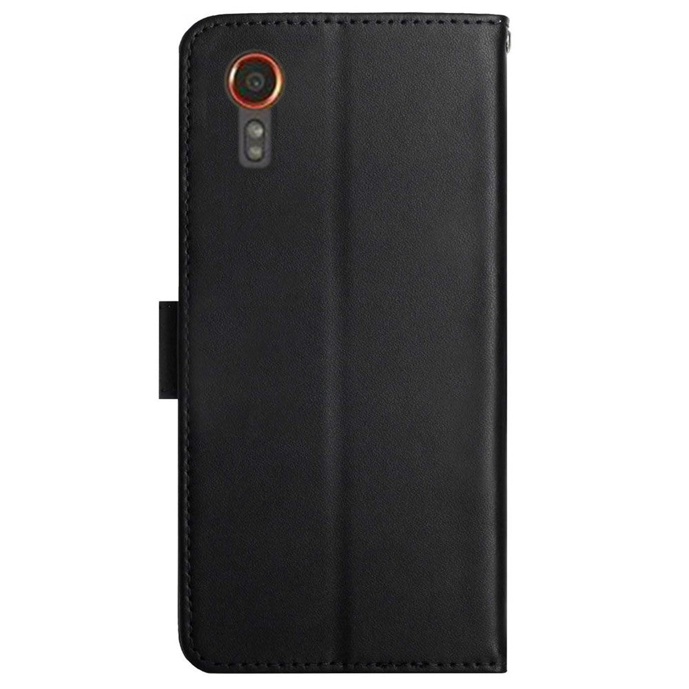 HT02 til Samsung Galaxy Xcover7 ægte koskind-telefonetui, pung-flipcover