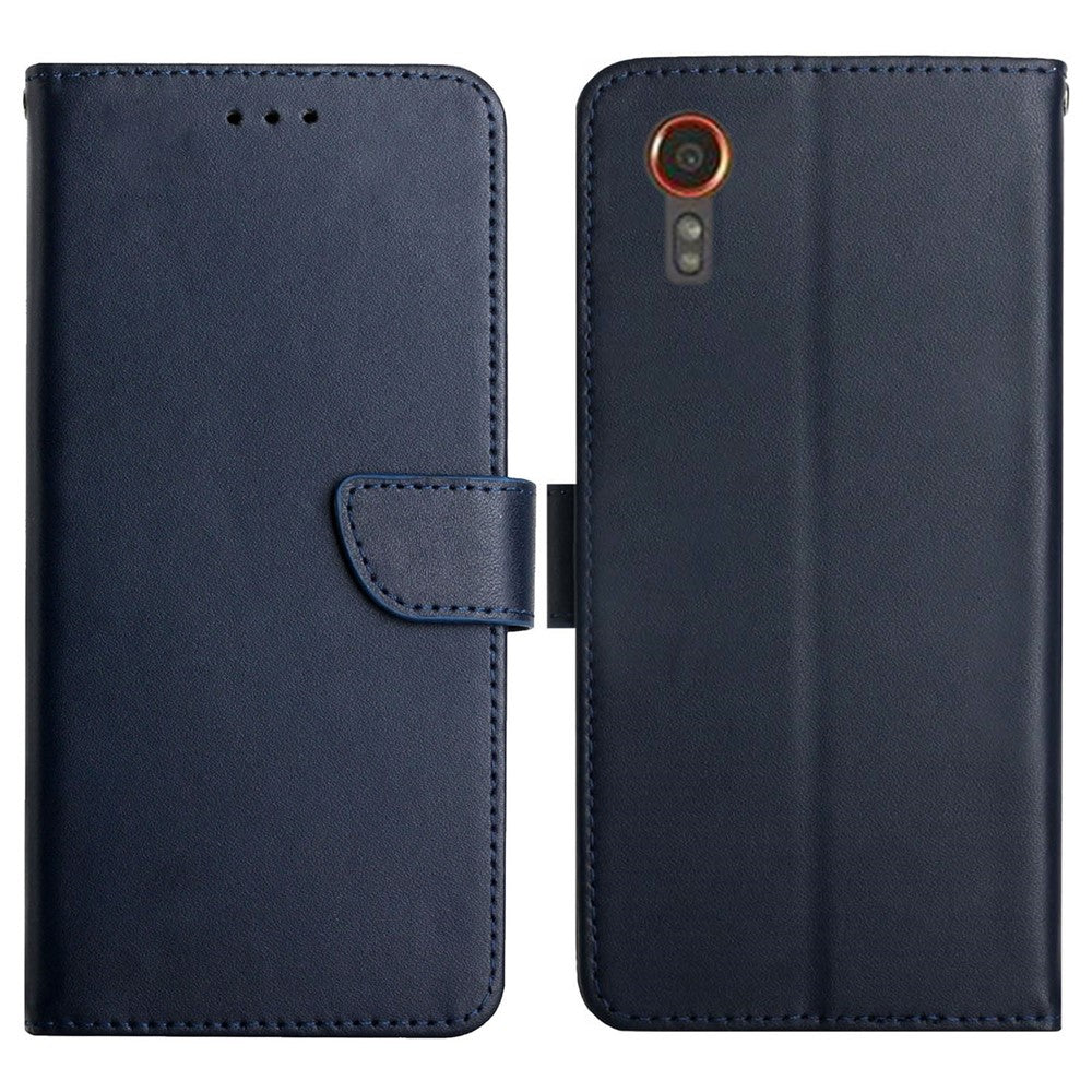 HT02 til Samsung Galaxy Xcover7 ægte koskind-telefonetui, pung-flipcover