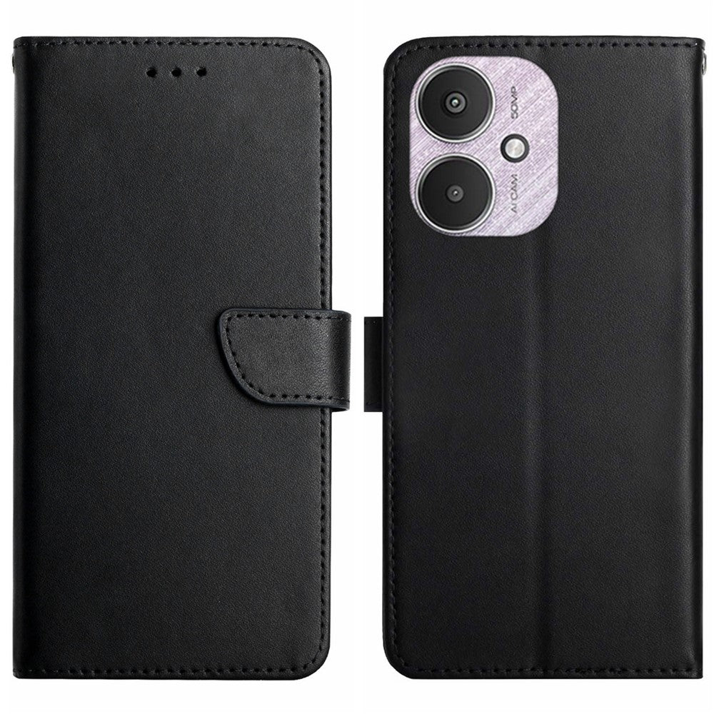 HT02 För Xiaomi Redmi 13C 4G / 5G / 13R 5G / Poco M6 5G / Poco C65 4G Plånboksfodral i äkta nötskinn