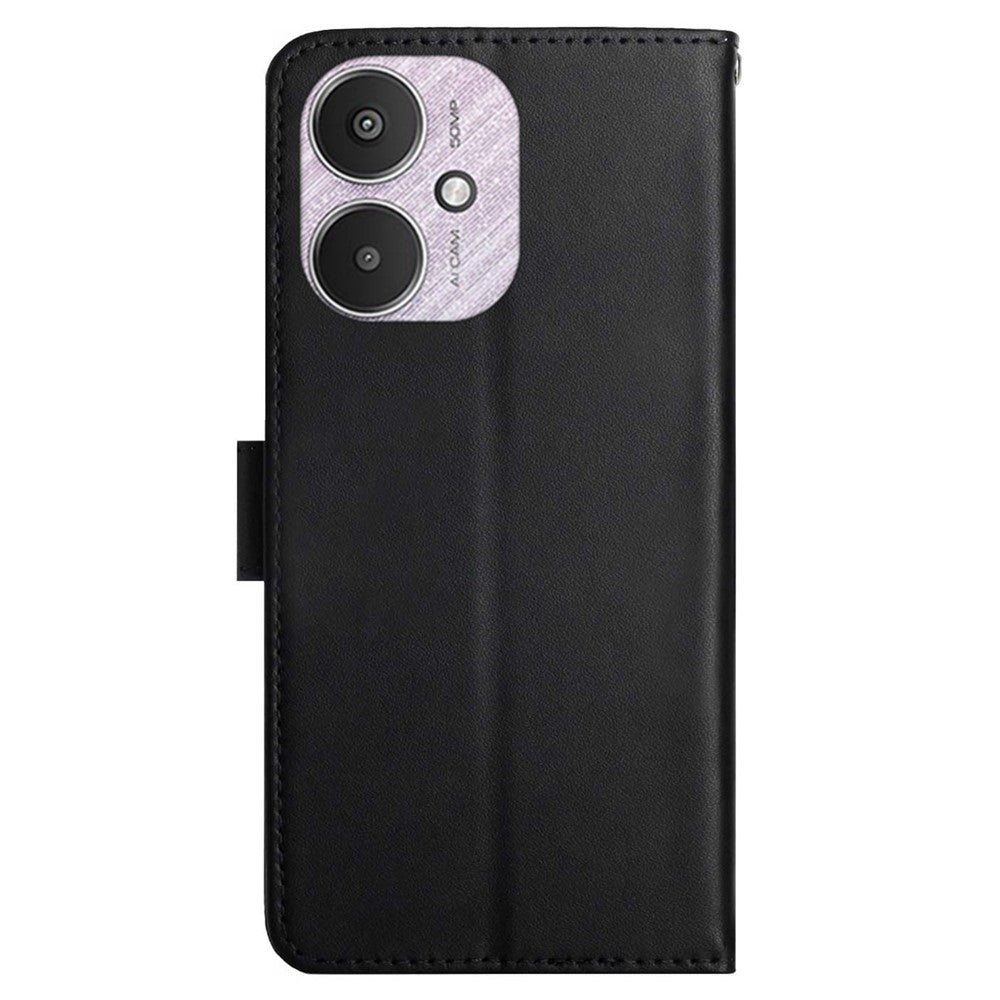 HT02 För Xiaomi Redmi 13C 4G / 5G / 13R 5G / Poco M6 5G / Poco C65 4G Plånboksfodral i äkta nötskinn