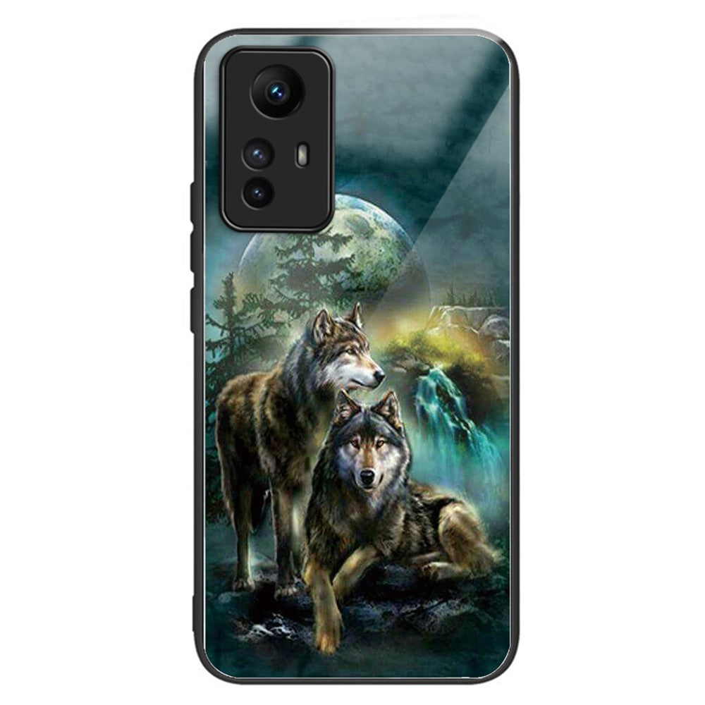 Xiaomi Redmi Note 12S 4G Härdat Glas Bakskal Reptåligt mobilfodral Mönster Tryckt