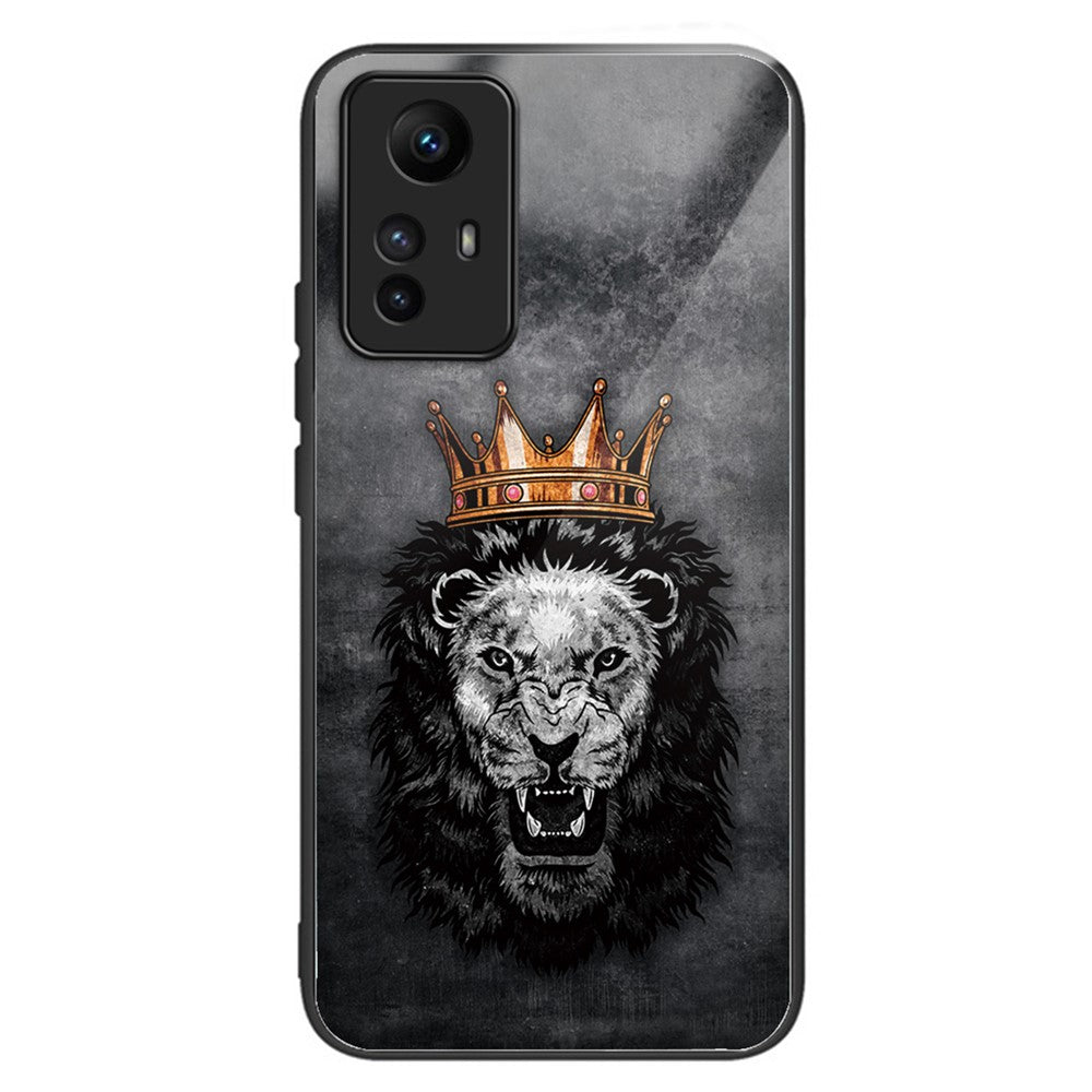 Xiaomi Redmi Note 12S 4G Härdat Glas Bakskal Reptåligt mobilfodral Mönster Tryckt