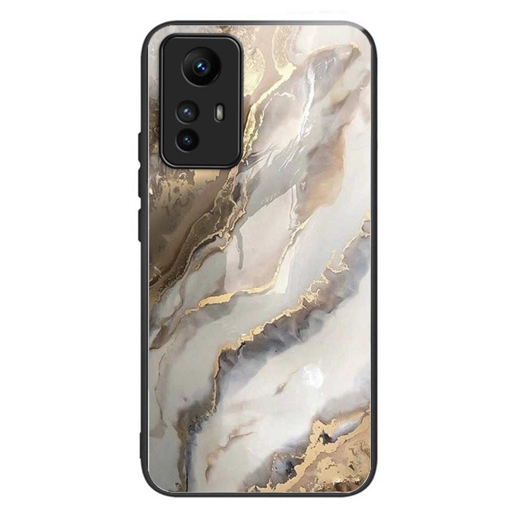 For Xiaomi Redmi Note 12S 4G Tempered Glass Back Case Anti-Scratch Phone Cover Pattern Printed