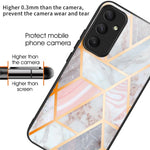 For Samsung Galaxy A35 5G Case Pattern Print Design Tempered Glass+TPU Phone Cover