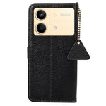 For Xiaomi Redmi Note 13R Pro 5G Genuine Cow Leather Phone Case with Card Slots