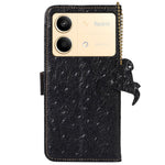 For Xiaomi Redmi Note 13R Pro 5G Wallet Case RFID Blocking Genuine Cow Leather Cover